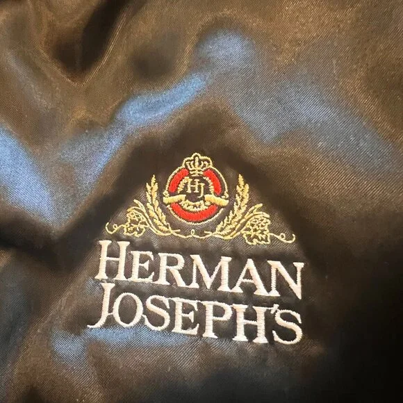 TRUE VINTAGE Herman Joseph's Black Satin Jacket on King Louie Union Made Tag - Picture 3 of 7